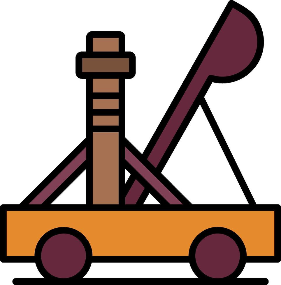 Catapult Line Filled Icon vector