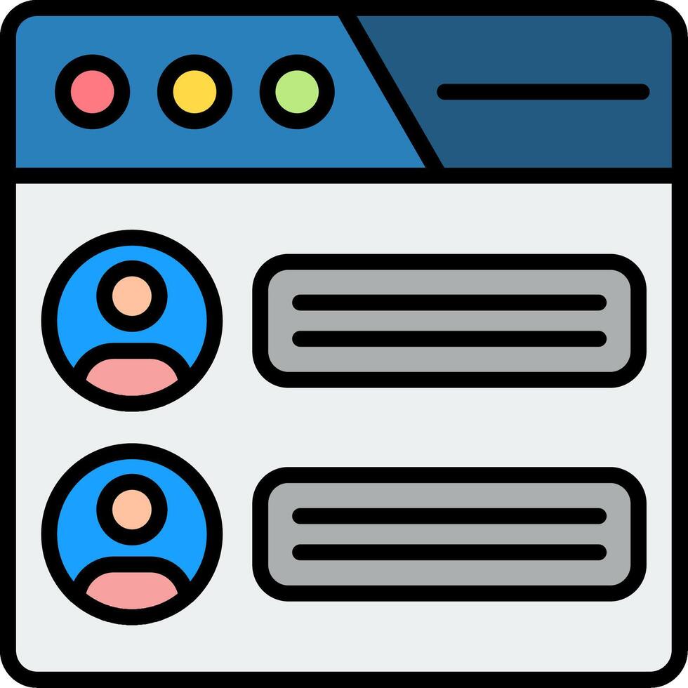 Forum Line Filled Icon vector