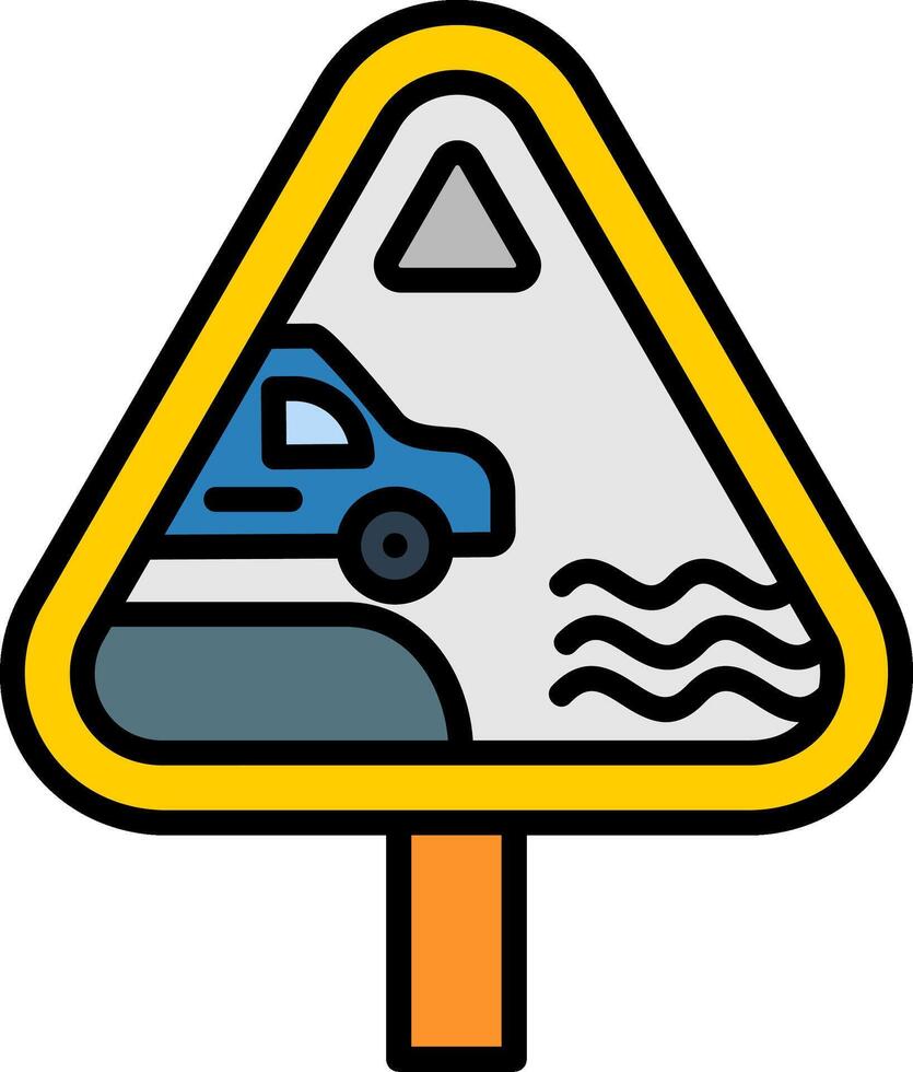River Line Filled Icon vector