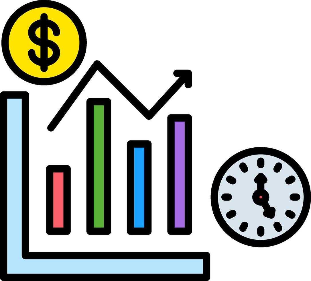 Statistics Line Filled Icon vector