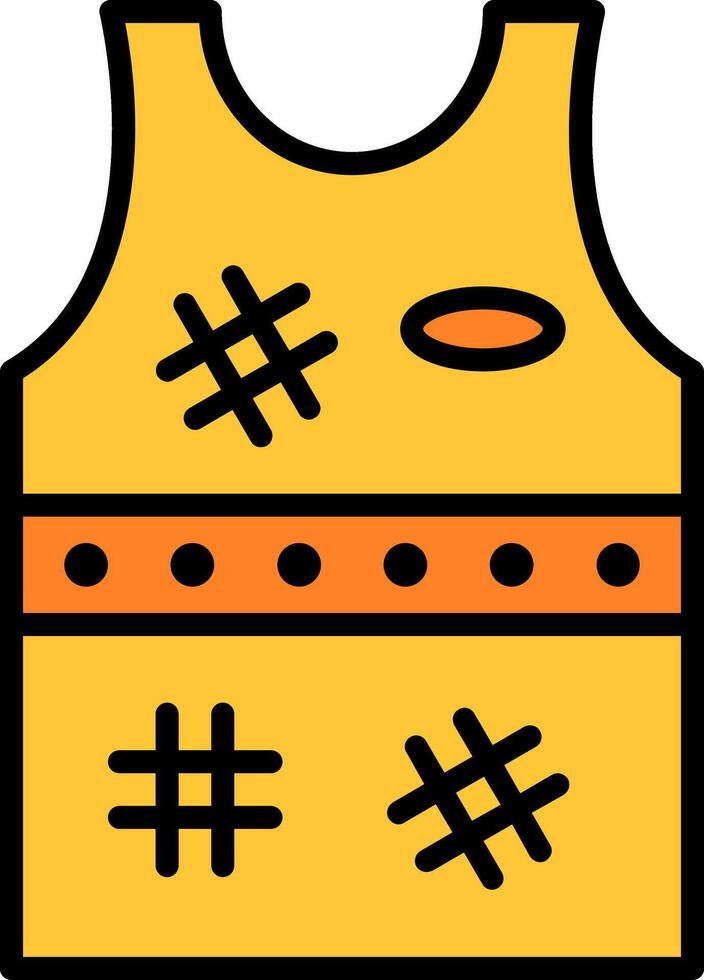 Summer Shirt Line Filled Icon vector