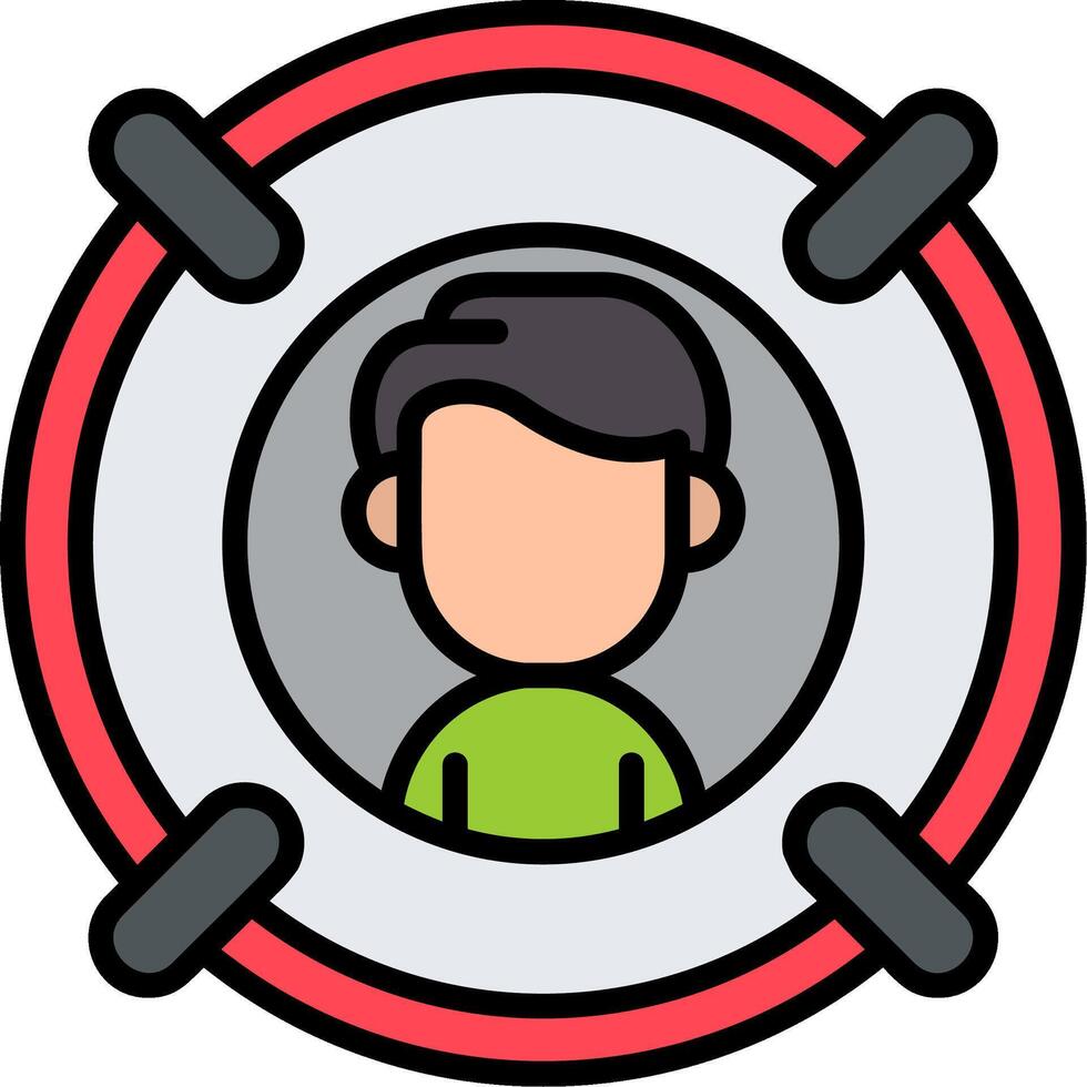 Target Audience Line Filled Icon vector