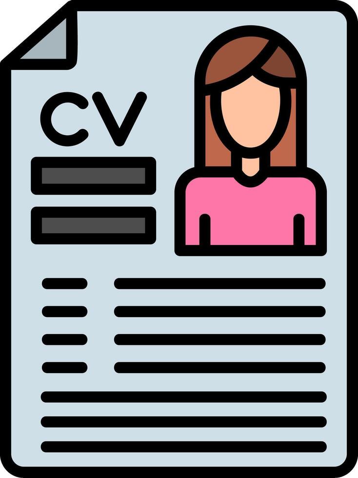 CV Line Filled Icon vector