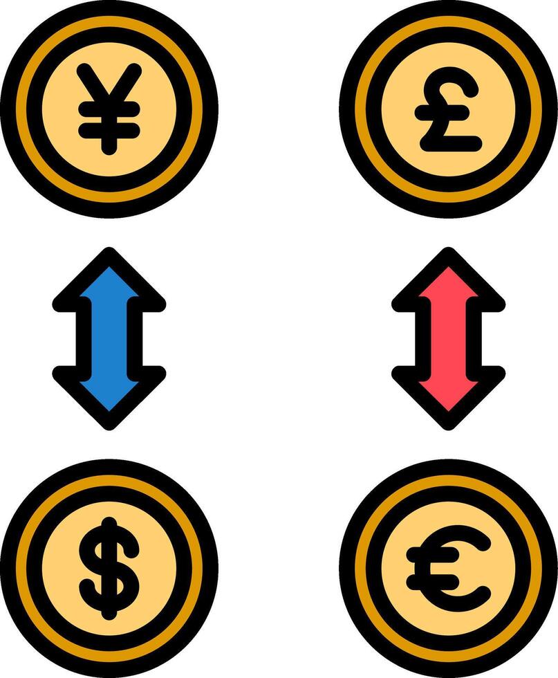 Displacement Line Filled Icon vector
