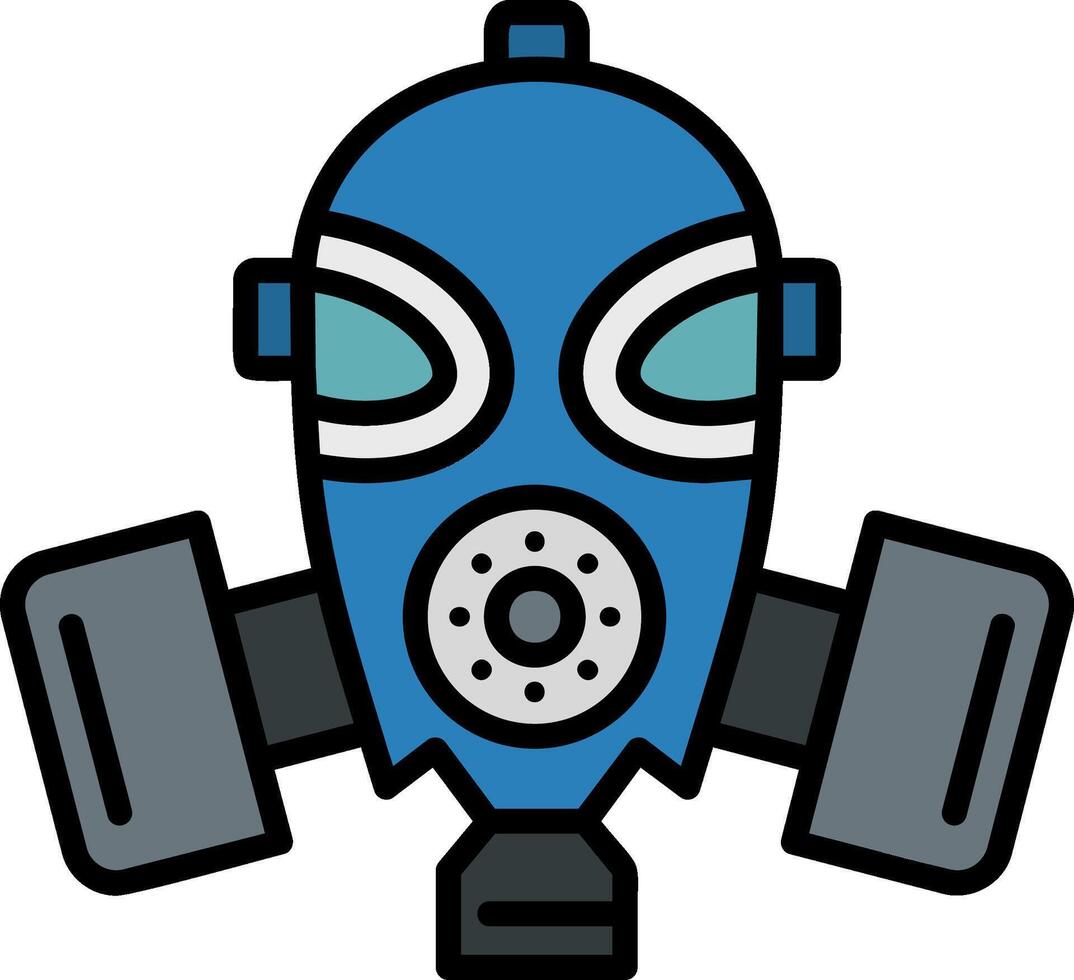 Gas Mask Line Filled Icon vector