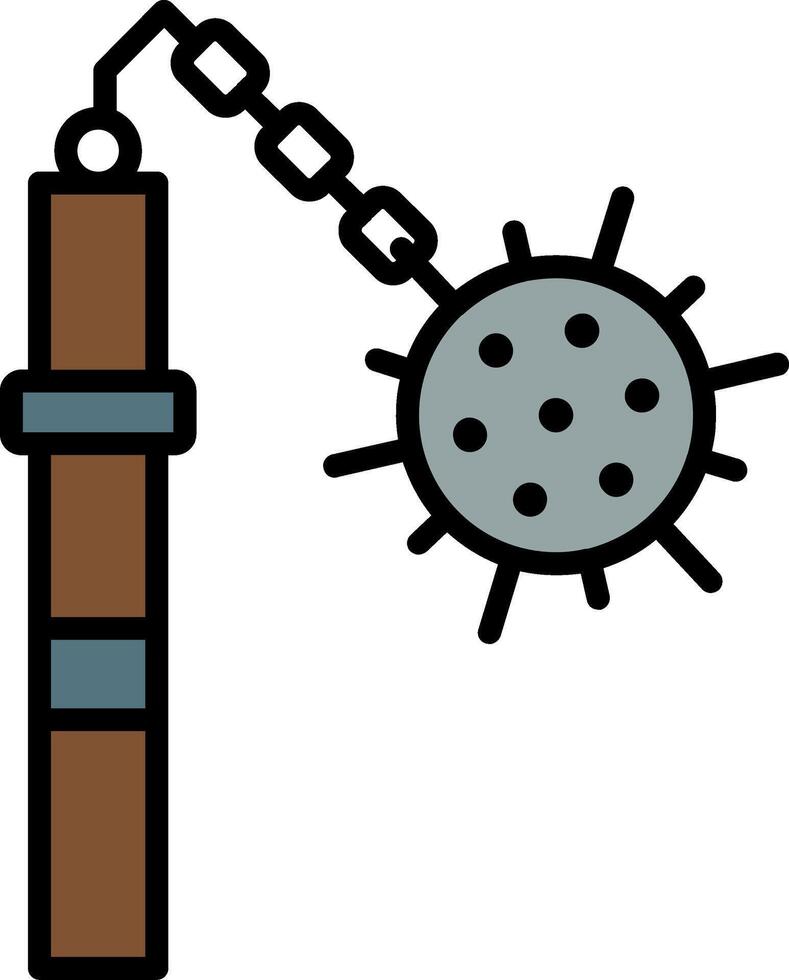 Mace Line Filled Icon vector