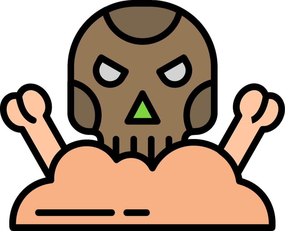 Skull Line Filled Icon vector