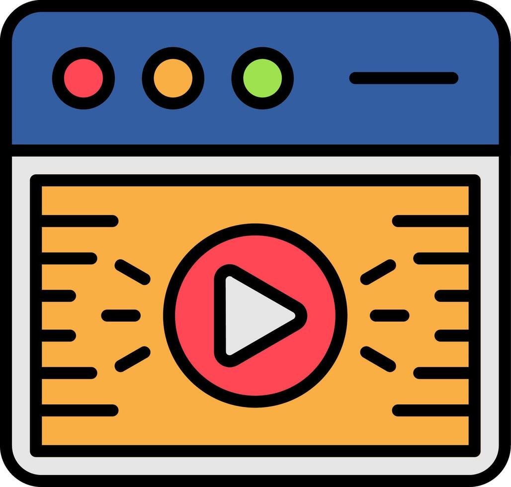 Streaming Line Filled Icon vector