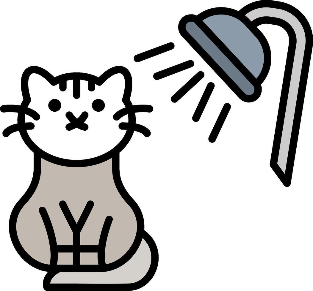 Shower Line Filled Icon vector