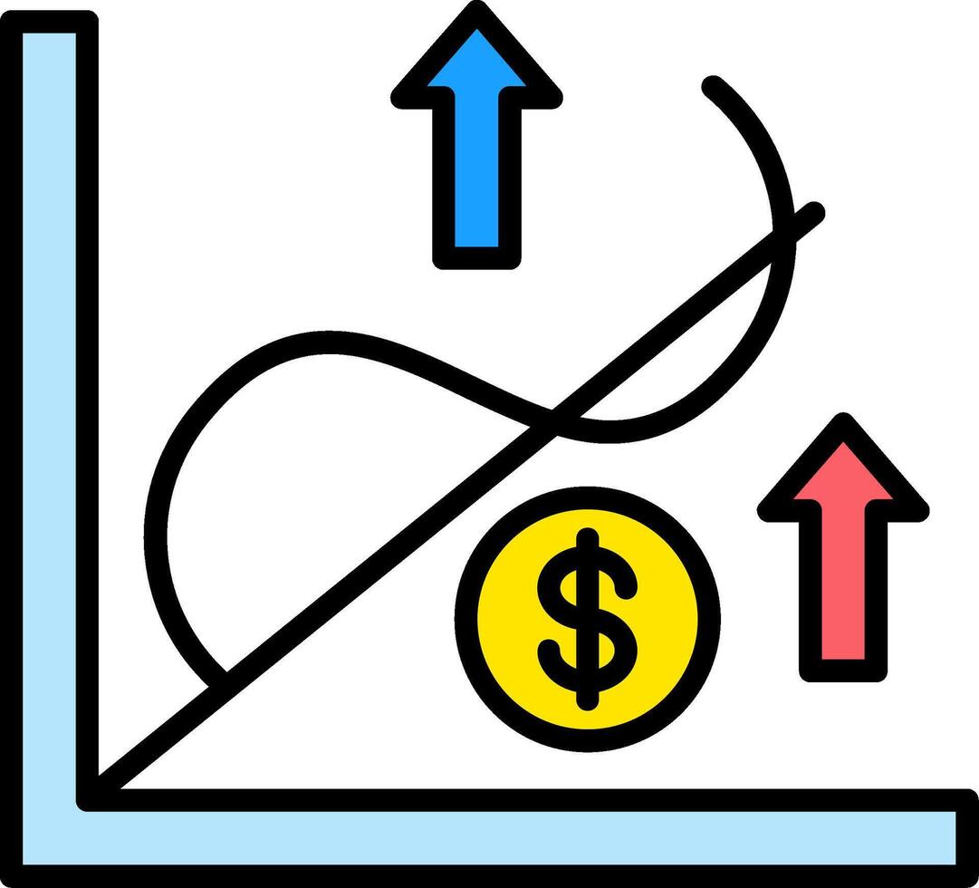 Statistics Line Filled Icon vector