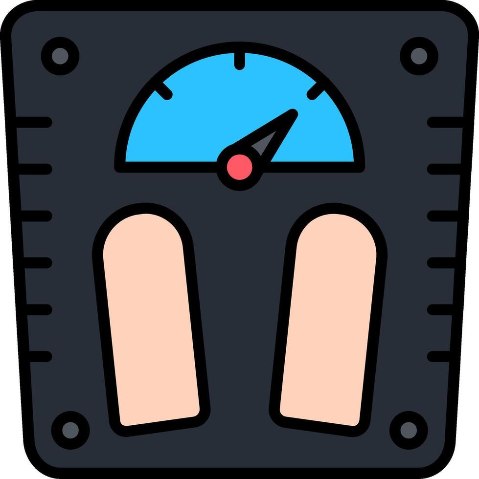 Weight Scale Line Filled Icon vector