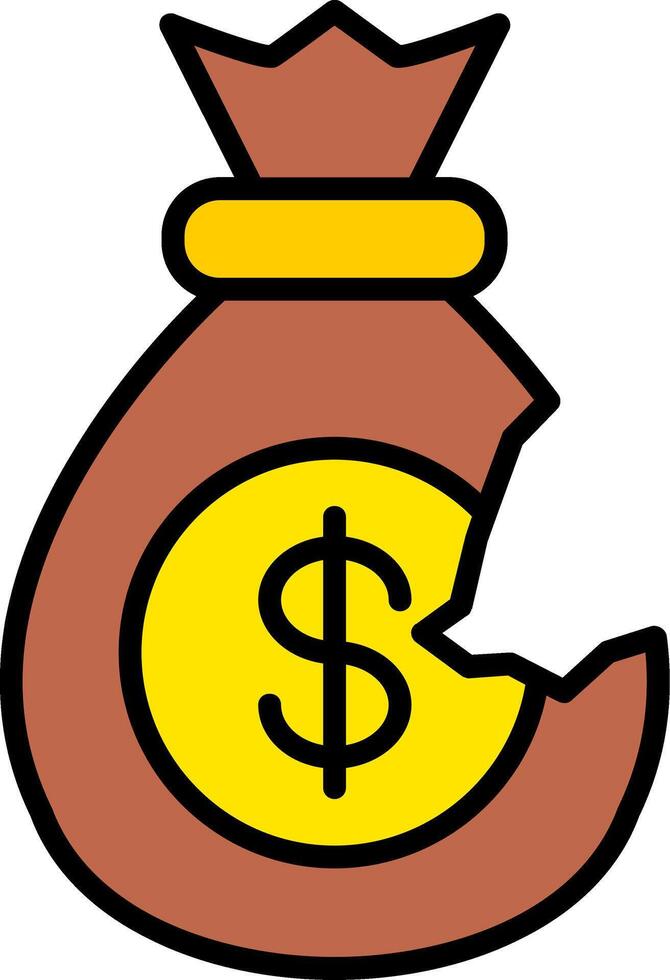 Bankrupt Line Filled Icon vector