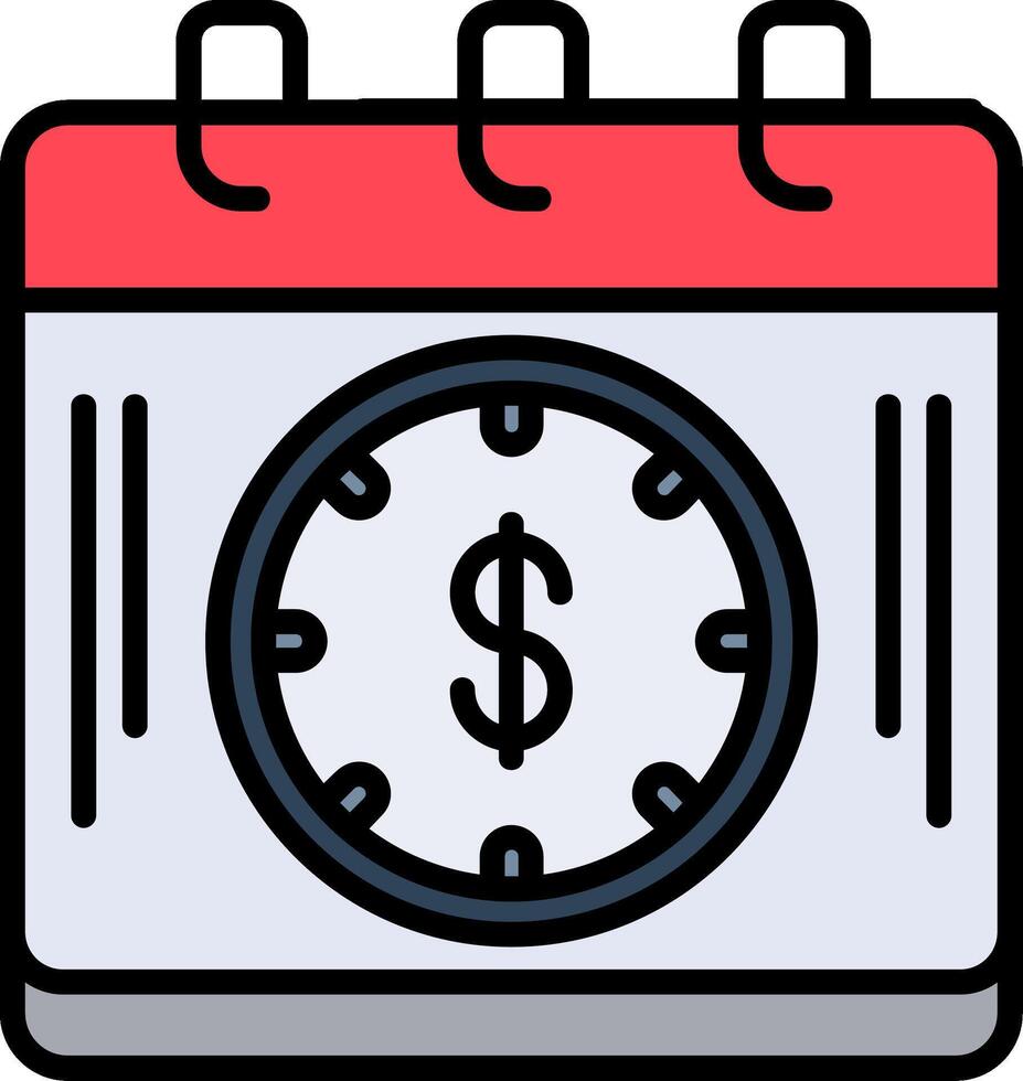 Deadline Line Filled Icon vector
