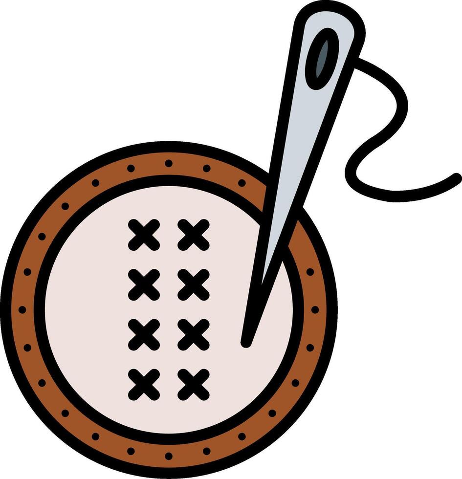 Cross Stitch Line Filled Icon vector