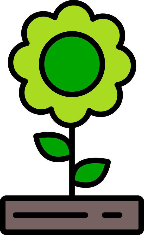 Flower Line Filled Icon vector