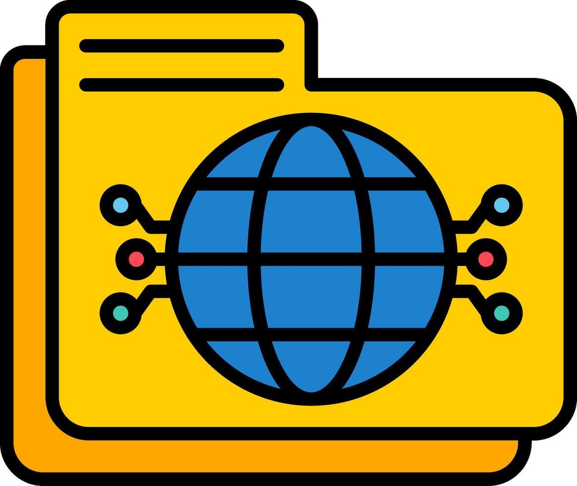 Folder Line Filled Icon vector