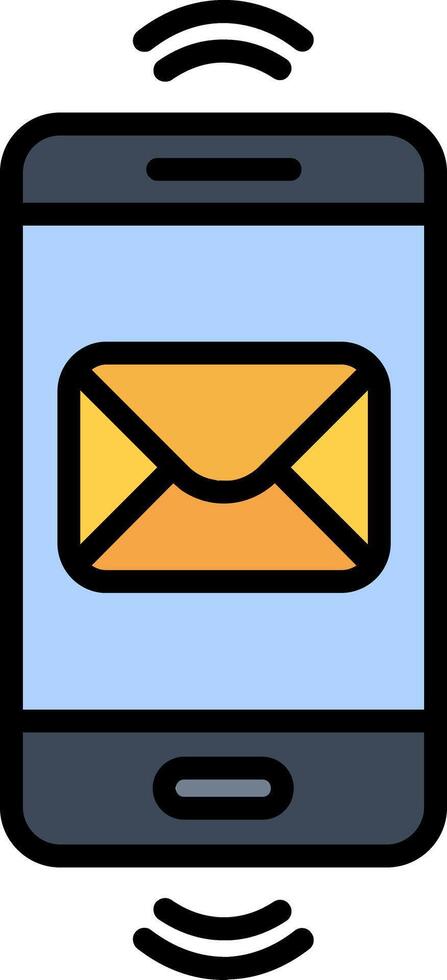 Smartphone Line Filled Icon vector