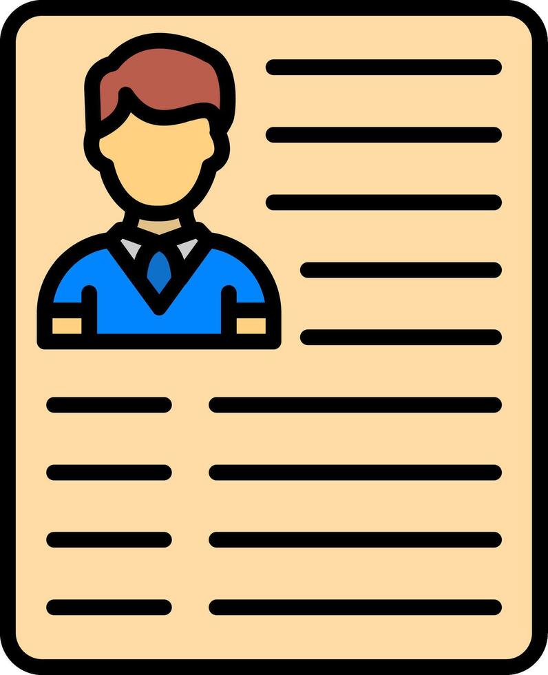Resume Line Filled Icon vector