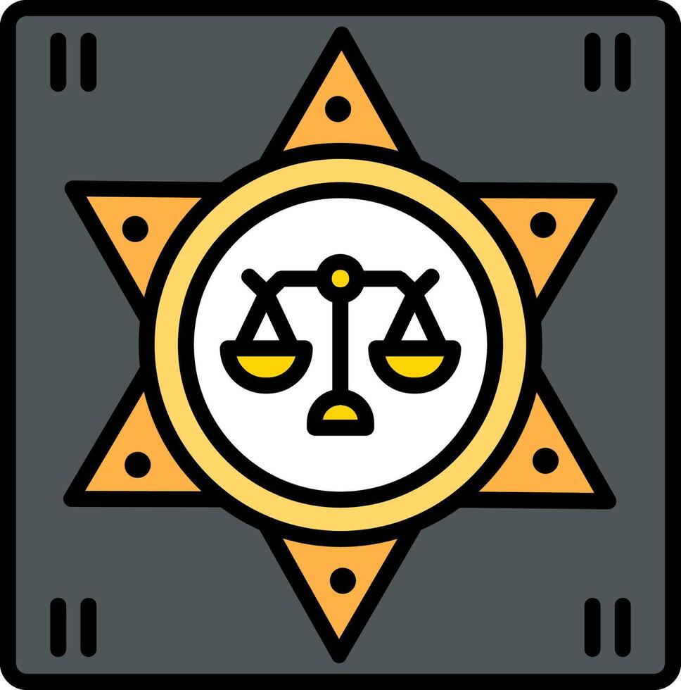 Sheriff Line Filled Icon vector