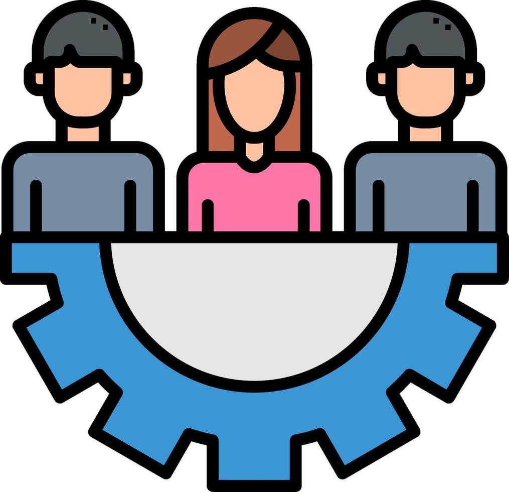 Management Team Line Filled Icon vector