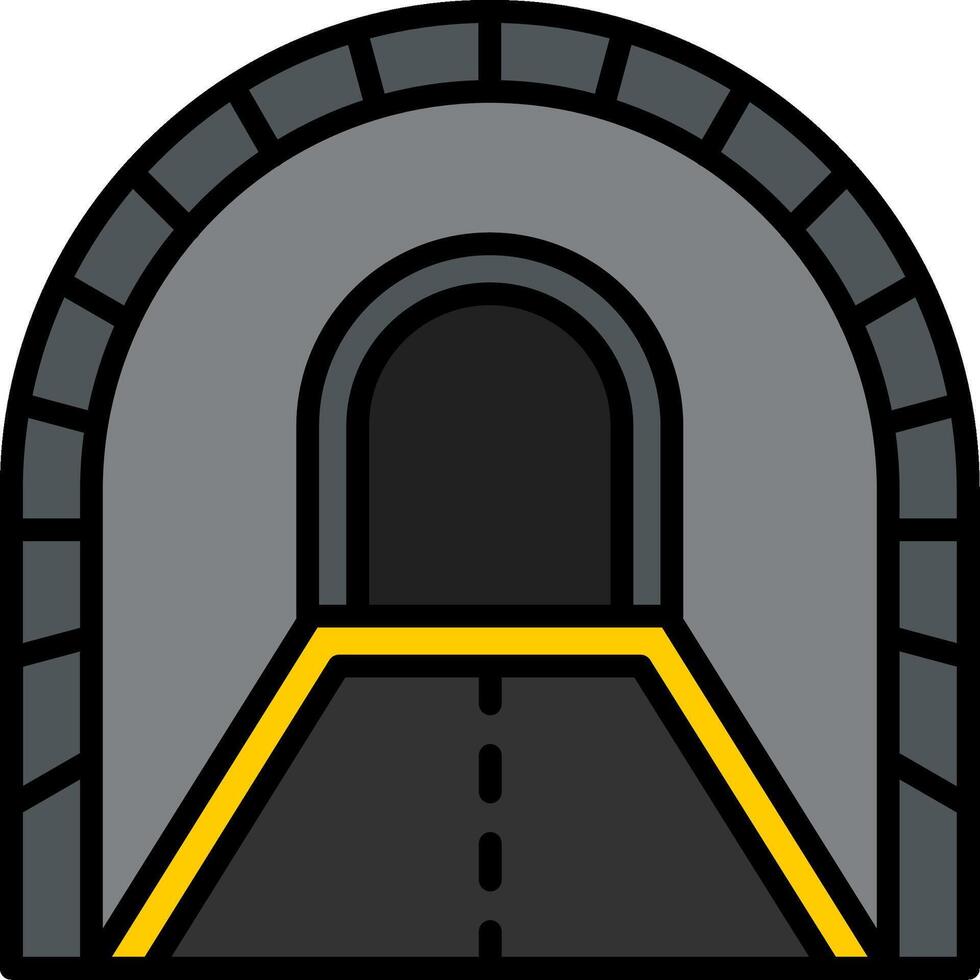 Tunnel Line Filled Icon vector