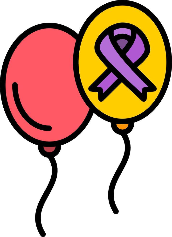 Balloons Line Filled Icon vector