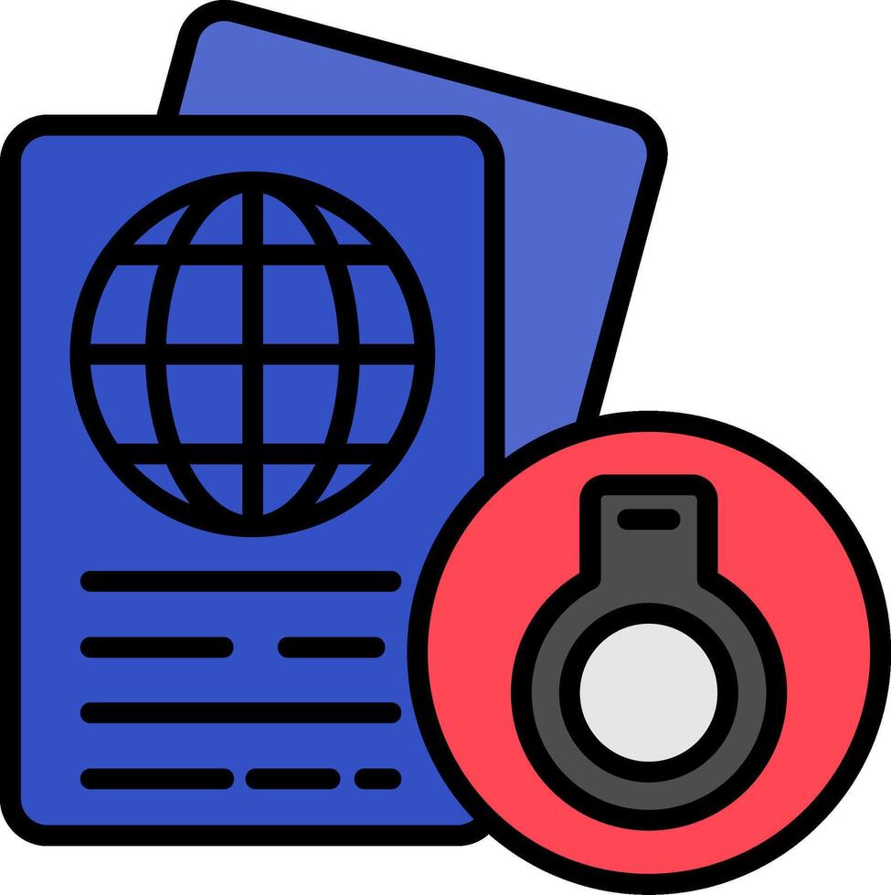 Deported Line Filled Icon vector