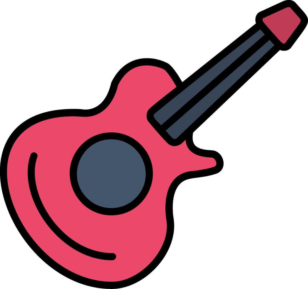 Guitar Line Filled Icon vector