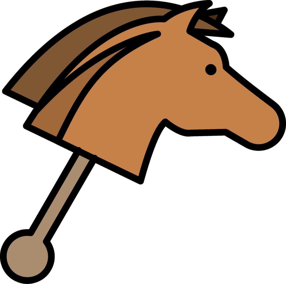 Hobby Horse Line Filled Icon vector