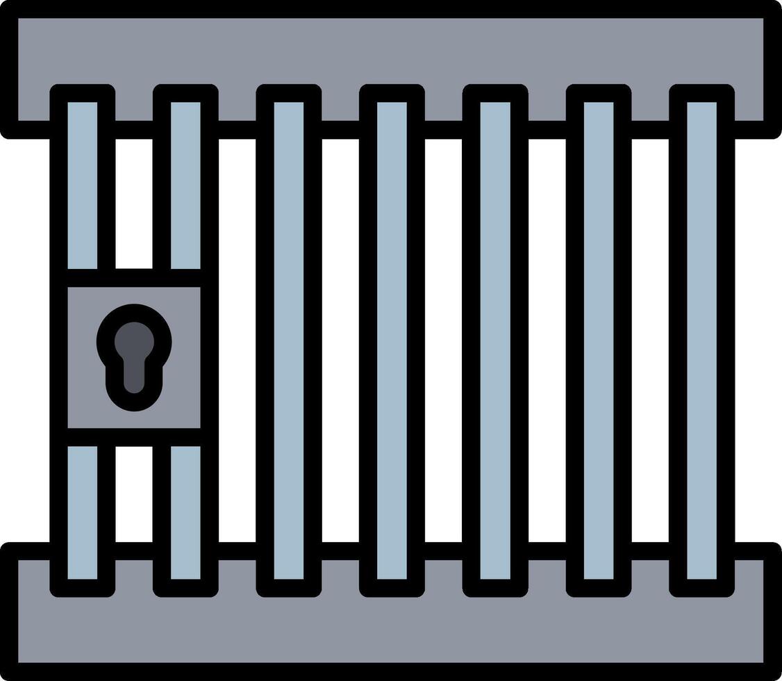 Prison Line Filled Icon vector