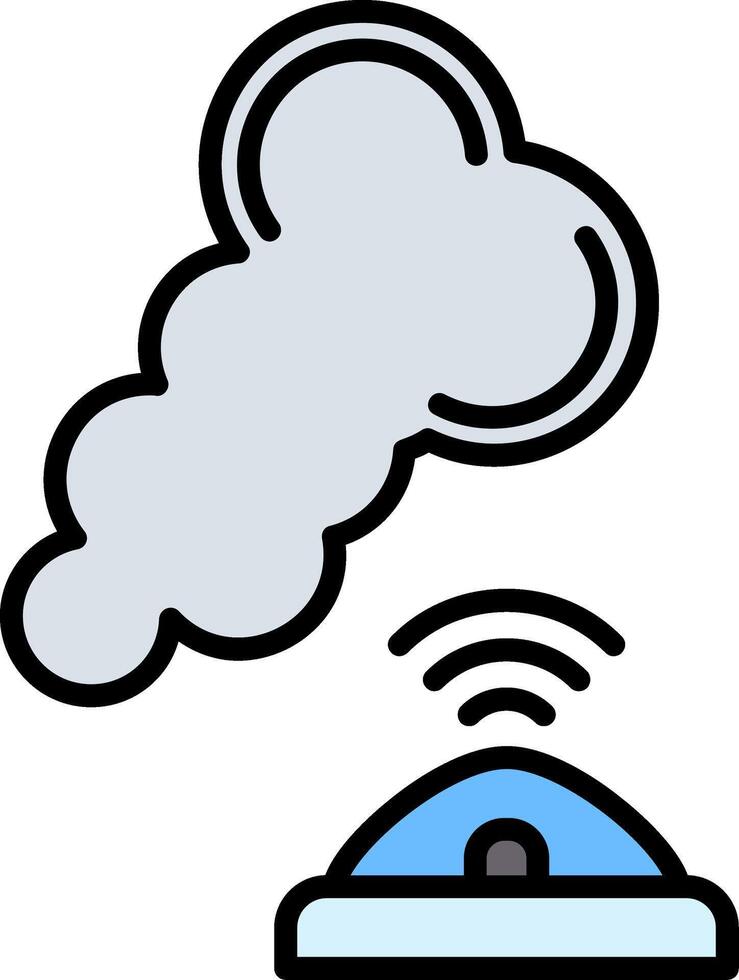 Smoke Sensor Line Filled Icon vector