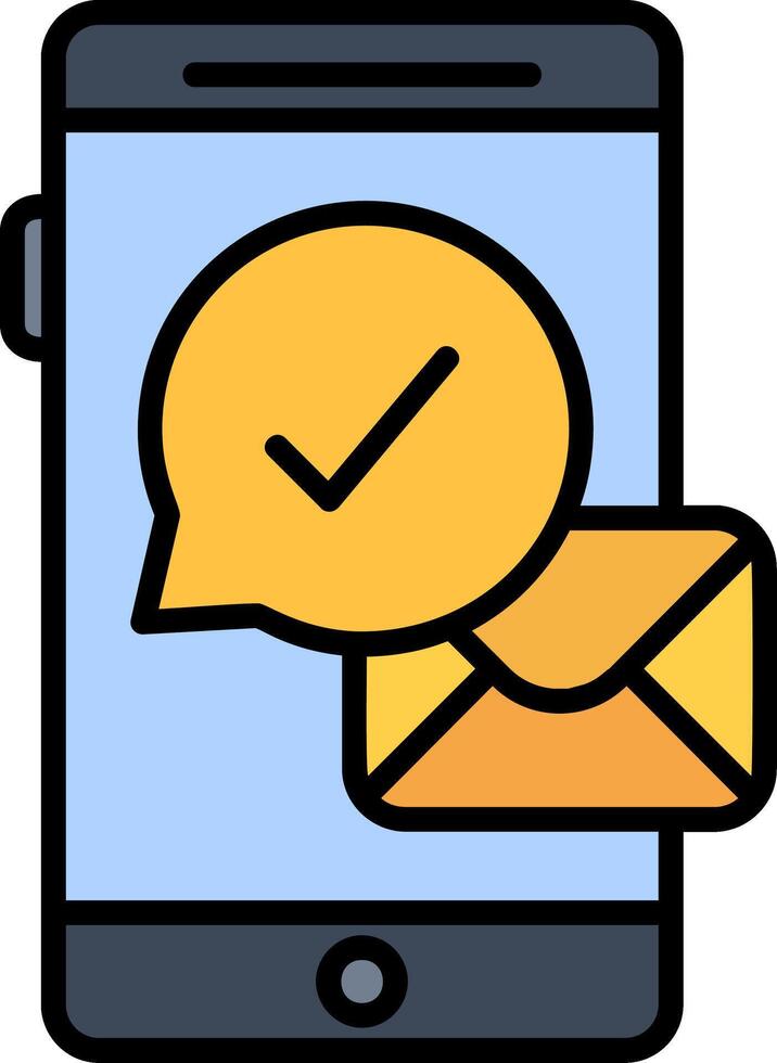 Smartphone Line Filled Icon vector