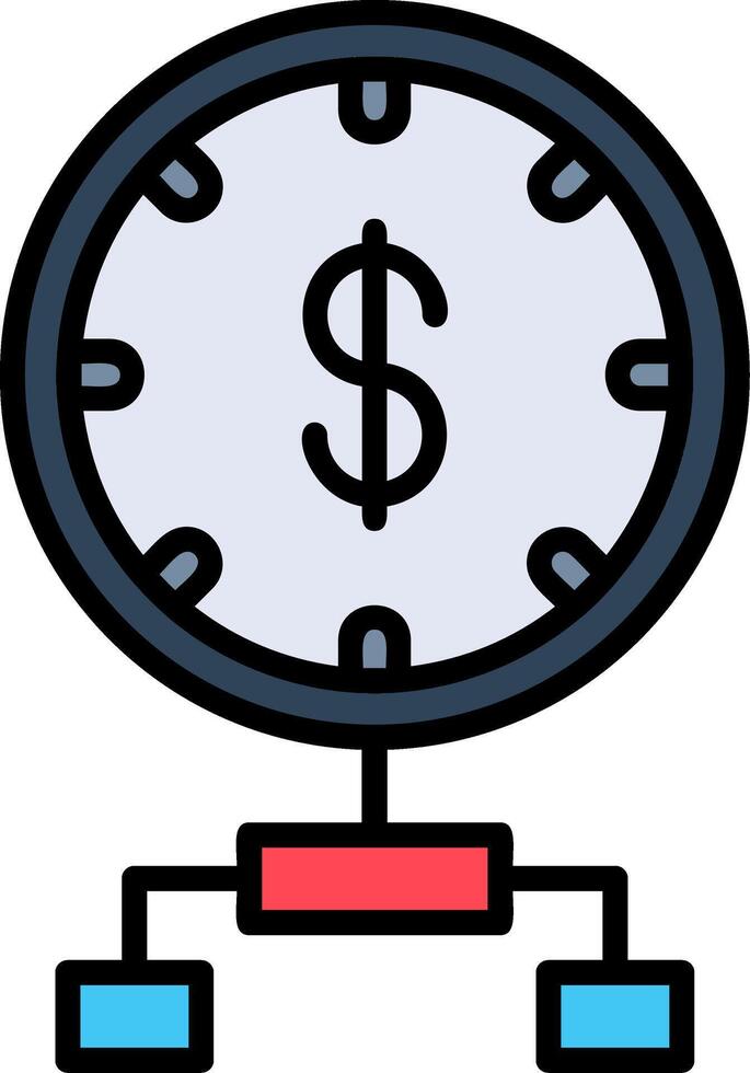 Time Management Line Filled Icon vector