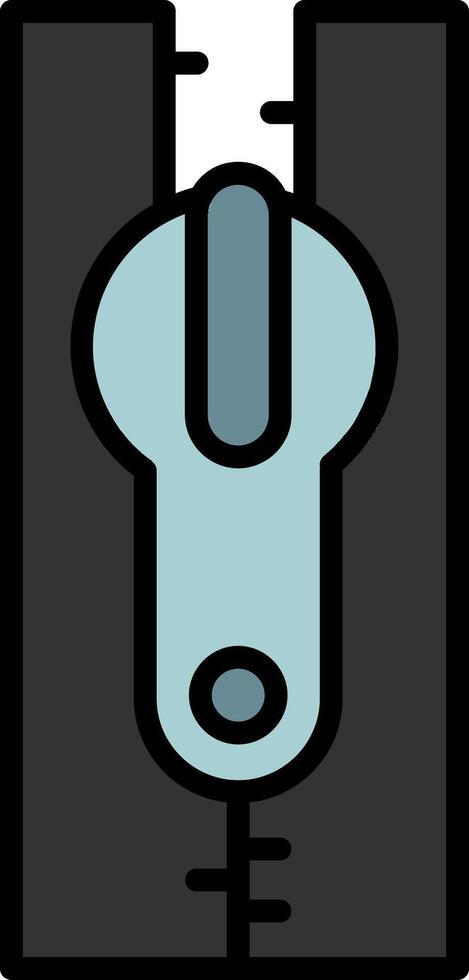 Zipper Line Filled Icon vector