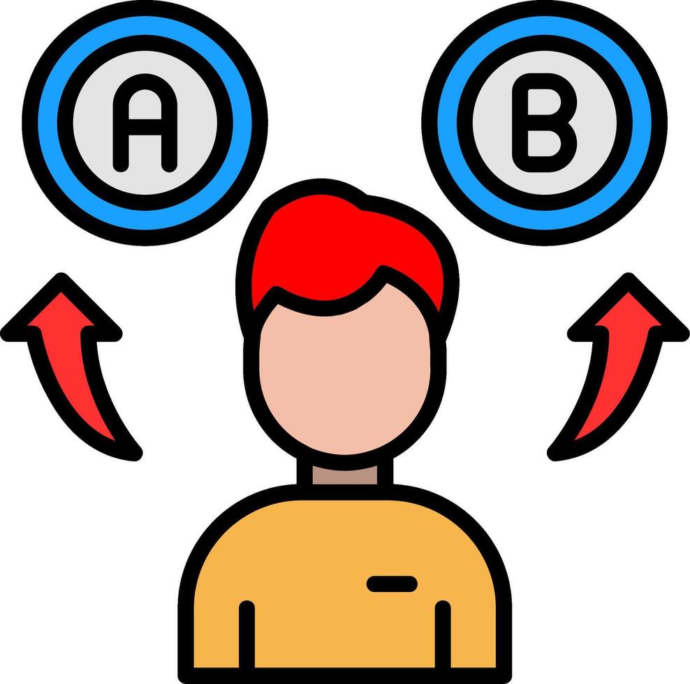 Decision Making Line Filled Icon vector