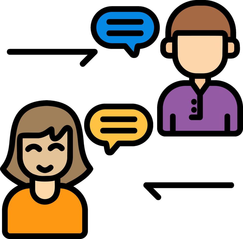 communication Line Filled Icon vector