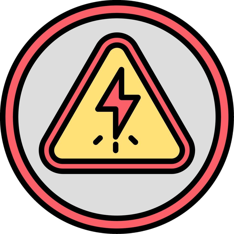 High Voltage Line Filled Icon vector