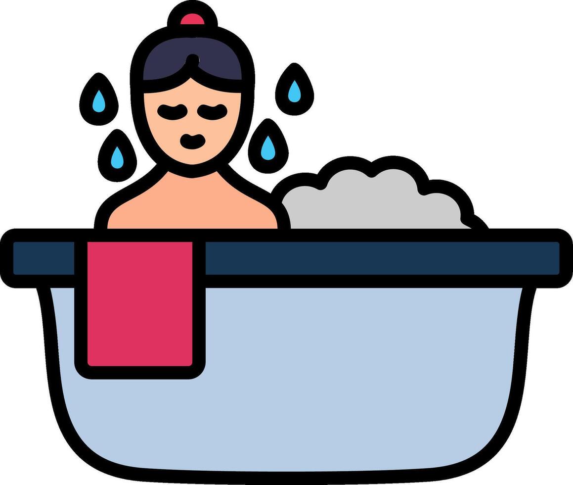 Hydrotherapy Line Filled Icon vector