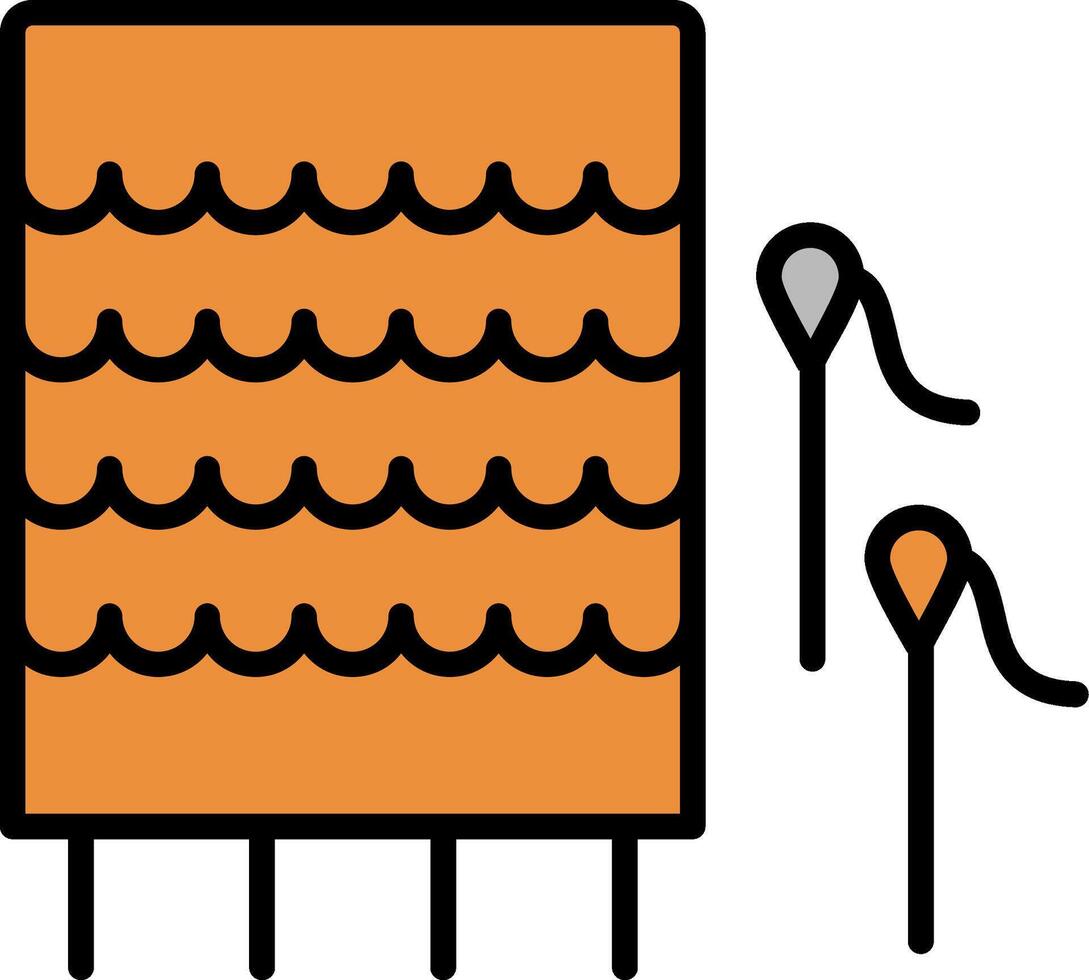 Knitting Line Filled Icon vector