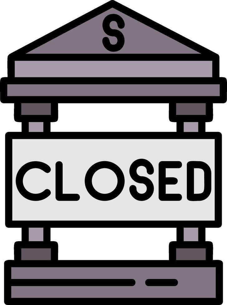 Closed Line Filled Icon vector