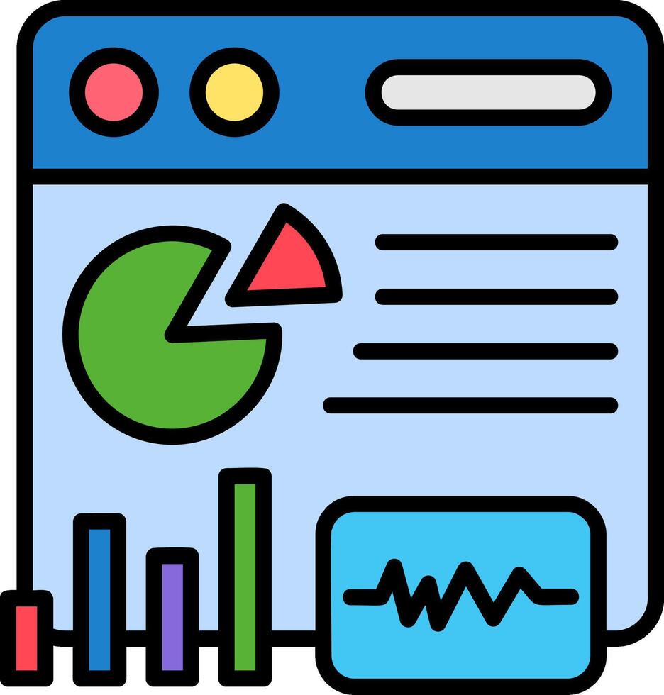 Web Analytics Line Filled Icon vector