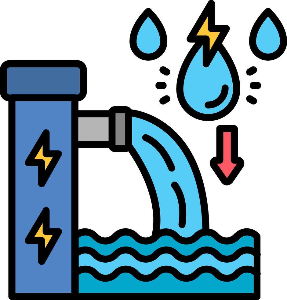 Waste Water Line Filled Icon vector