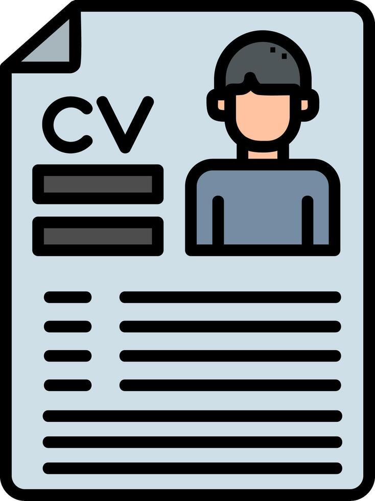 CV Line Filled Icon vector