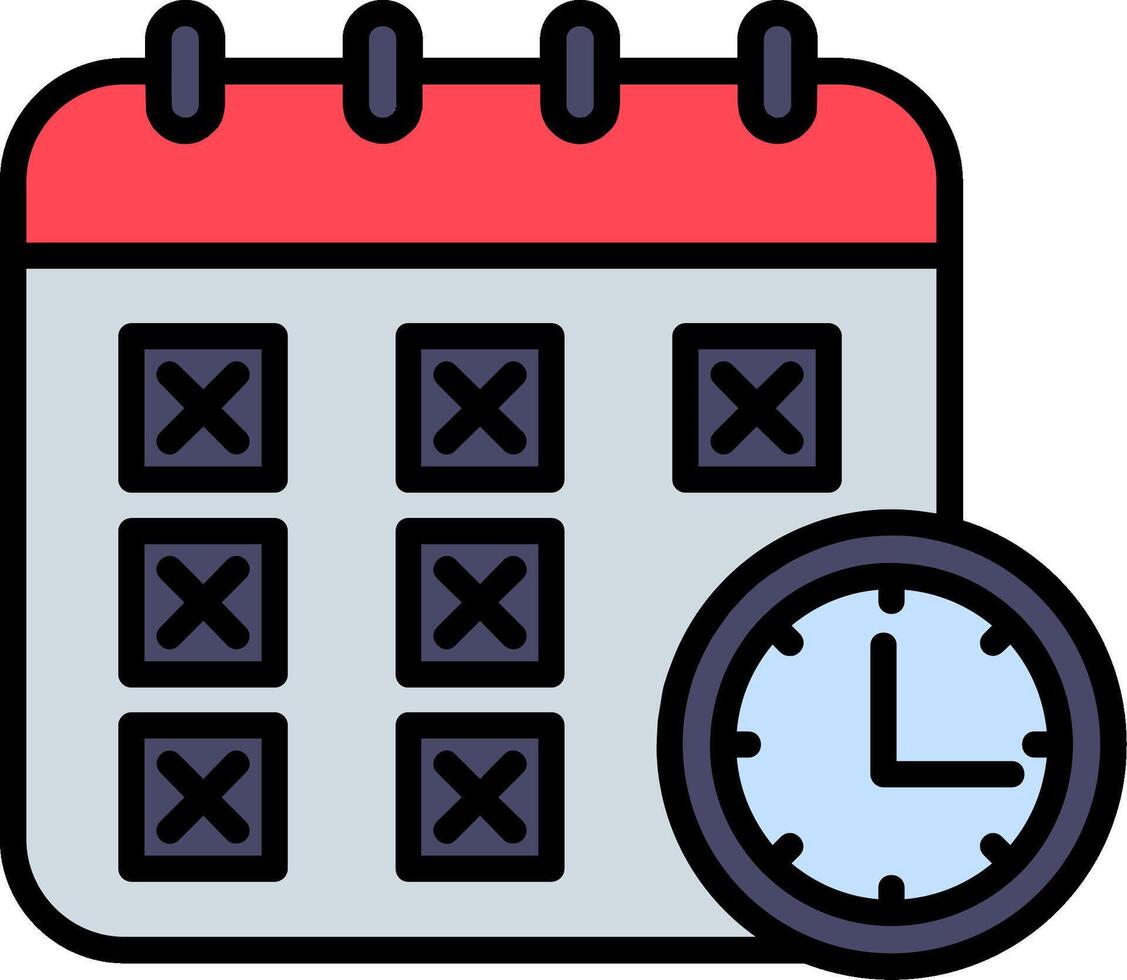 deadline Line Filled Icon vector