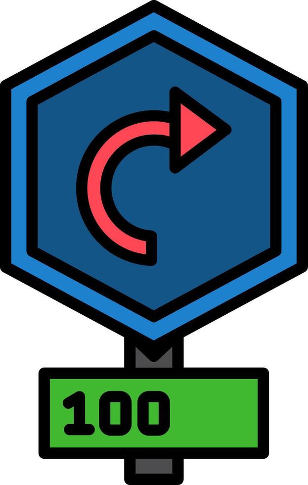 Distance Line Filled Icon vector