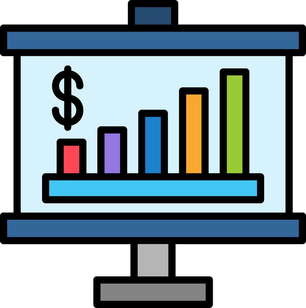Presentation Line Filled Icon vector