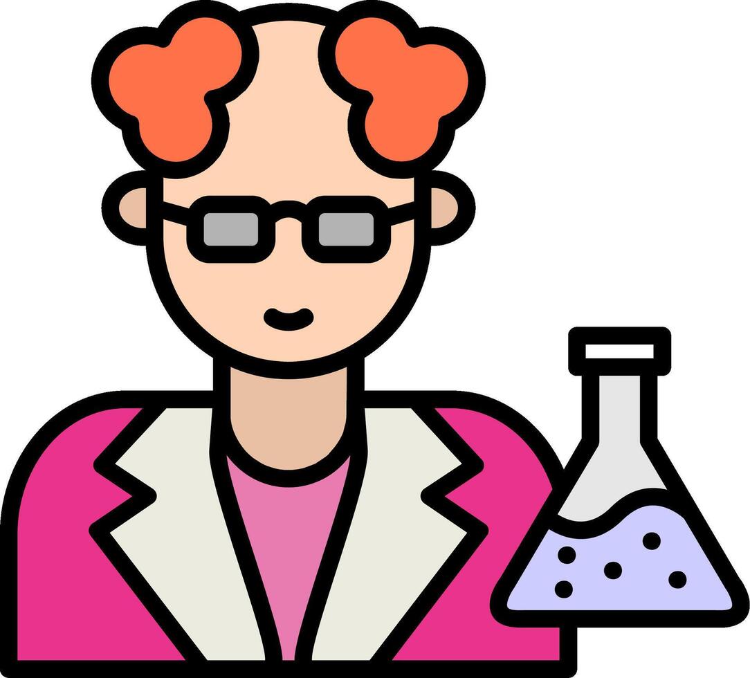 Scientist Line Filled Icon vector