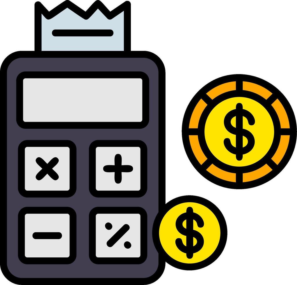 Calculator Line Filled Icon vector