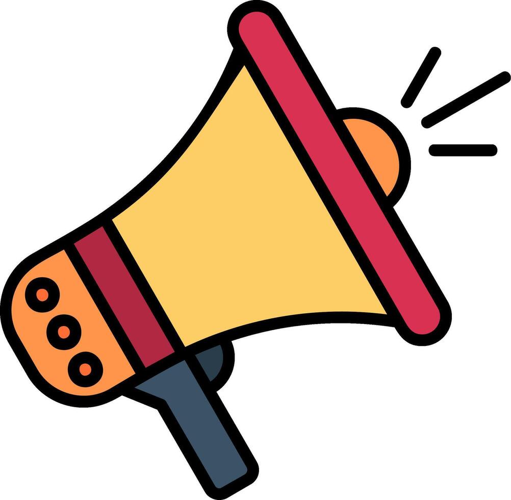 Megaphone Line Filled Icon vector