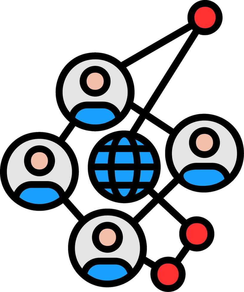 Networking Line Filled Icon vector